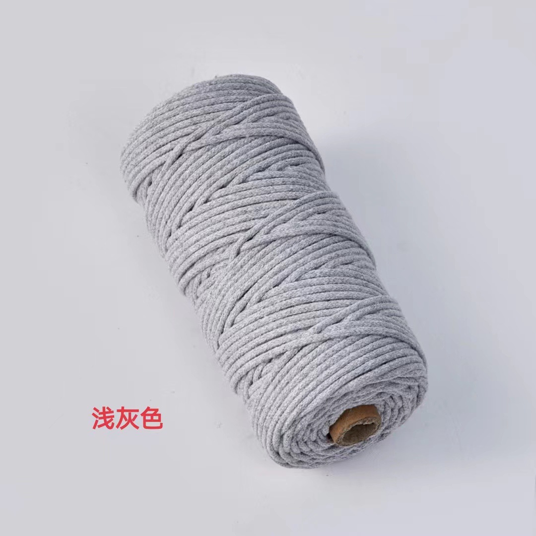 Cuerda de algodón con núcleo de color de 4mm, cuerda de nudo, pulsera de cuerda tejida a mano, cuerda de algodón, cuerda de tapiz, funda de botella creativa, cuerda decorativa