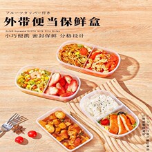 便当盒带盖饭盒可微波炉加热小学生上班族带饭餐盒密封保鲜盒塑料