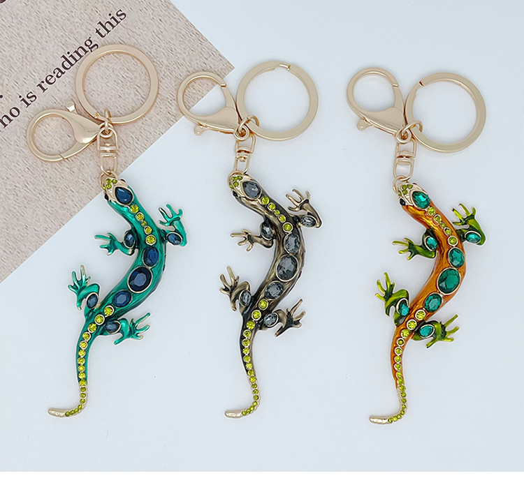 42g Weight Modern Style Lizard Alloy Men's Bag Pendant Keychain