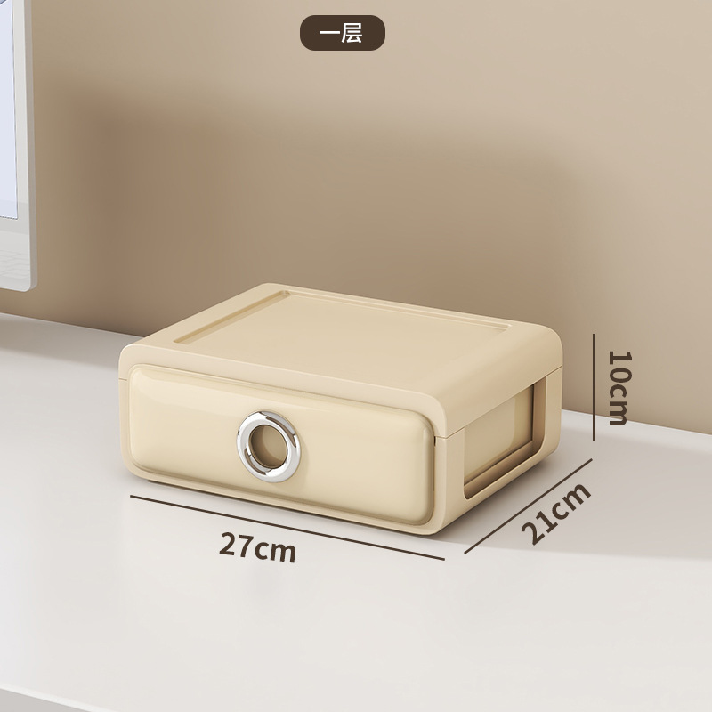 Caja de almacenamiento de cosméticos de escritorio de lujo ligero tocador máscara tipo cajón estante de almacenamiento a prueba de polvo caja de organización de artículos diversos del estudiante