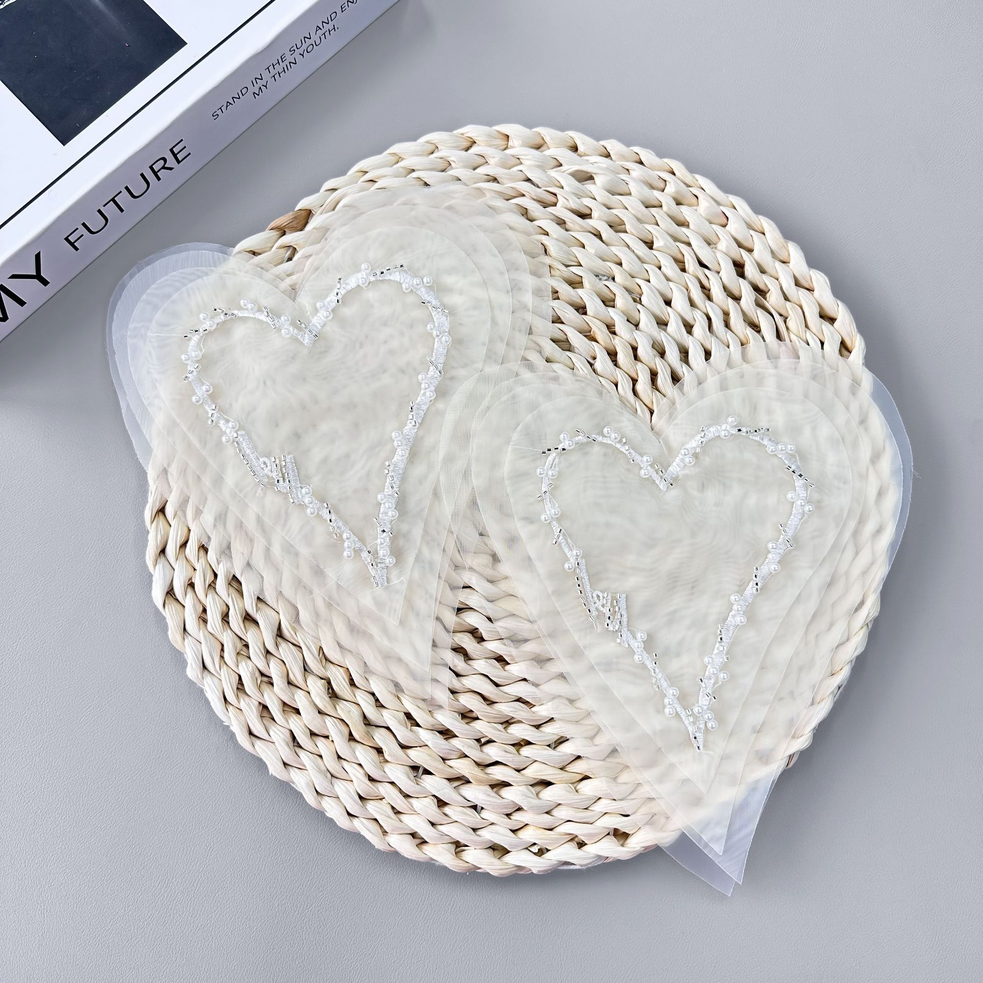 Reducción de la edad corazón de melocotón estereoscópico calcomanías estereoscópicas estereoscópicas vestido de brazo de manga corta accesorios de ropa image 7