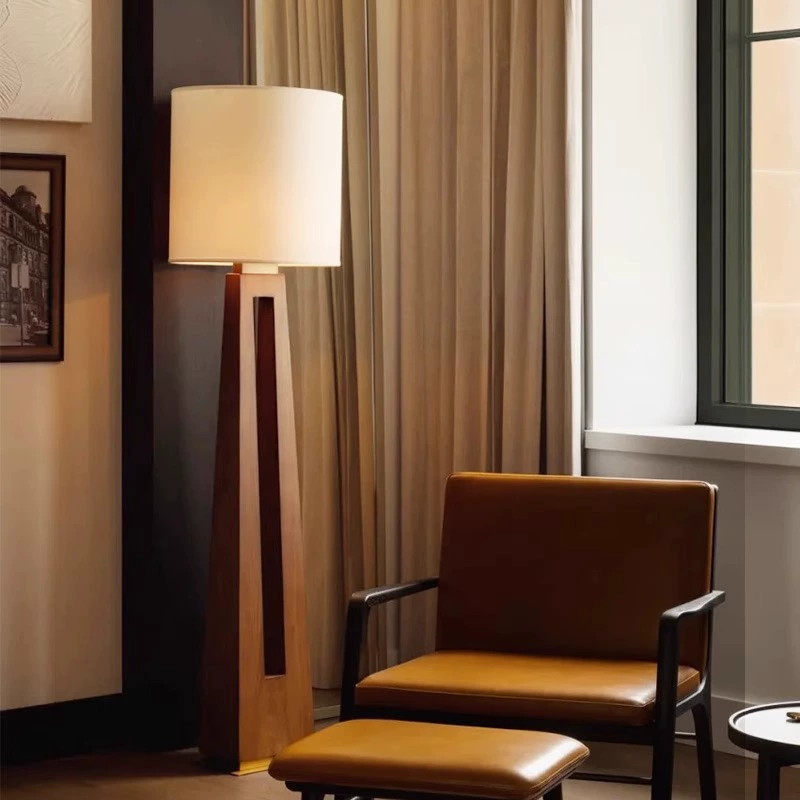 Эстетический торшер из цельного дерева в стиле Восточной династии Сун, дизайн гостиной, спальни, атмосфера, чайная комната, вертикальные декоративные лампы в стиле дзен