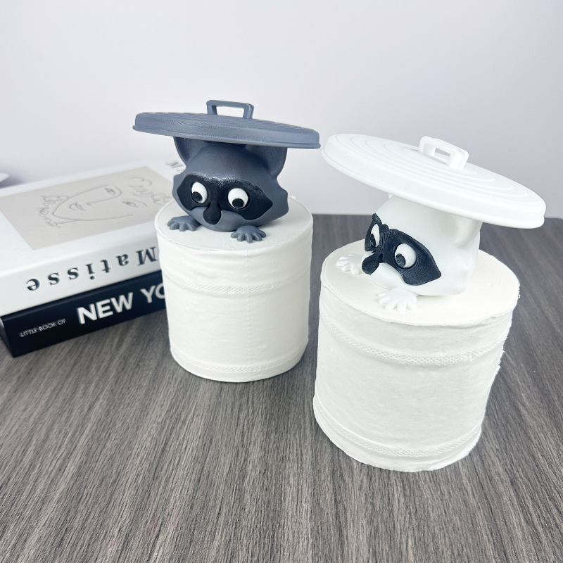 爆款跨境现货Raccoon Toilet Paper Holder浣熊卫生纸架创意摆件|undefined