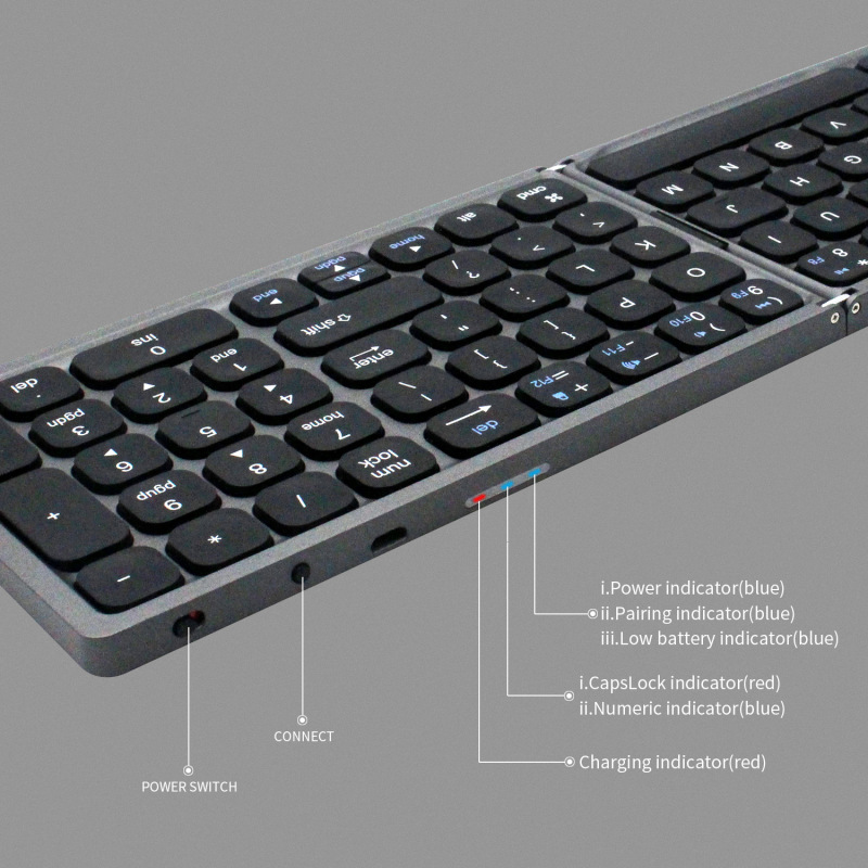 新型bluetooth折りたたみキーボード携帯電話タブレット充電静音bluetoothキーボード二つ折り携帯独立デジタルゾーン|undefined