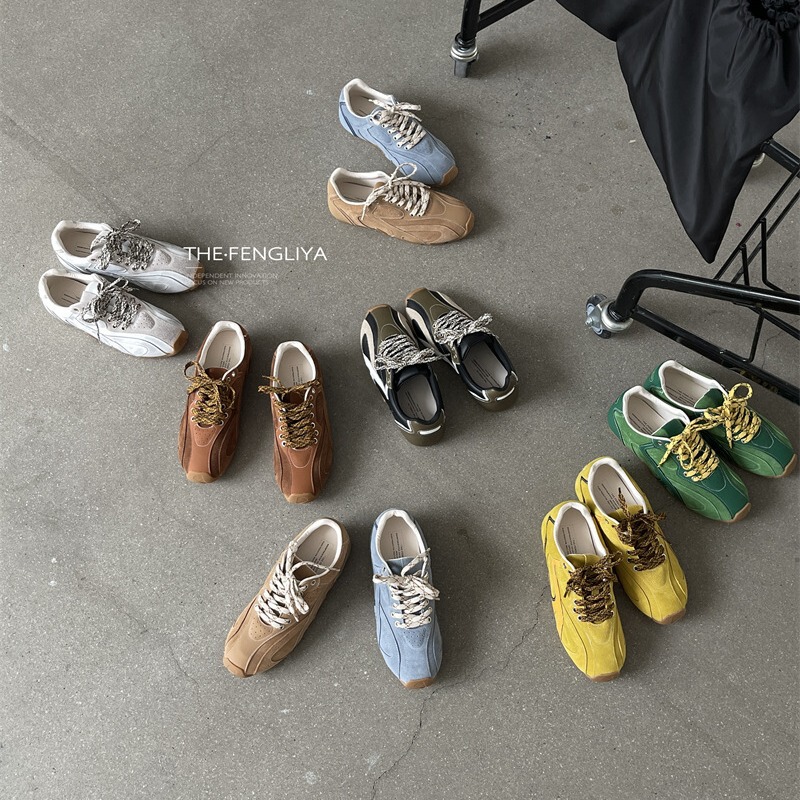 Early Autumn New 2024 Vintage German Training Shoes Women's Fashion All-match Niche Designer Flat Casual Cowhide Board Shoes