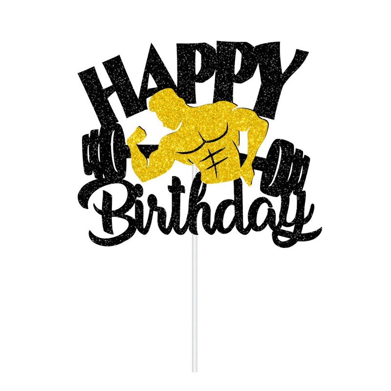 跨境健身主题生日装饰横幅 黑金健身房吊饰生日派对装饰拉旗拉花|undefined