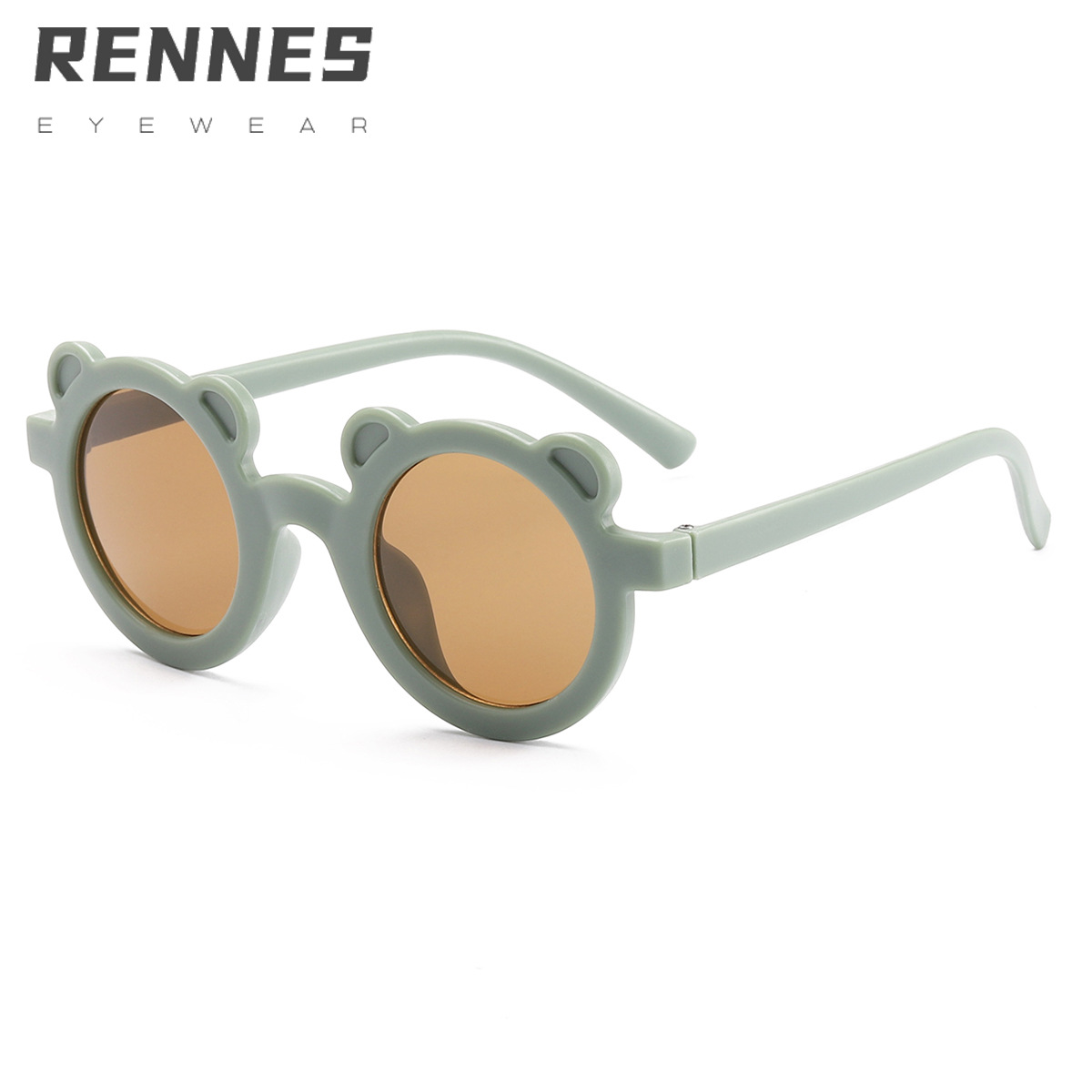 2021 nuevo marco redondo oso gafas de sol para niños dibujos animados color caramelo gafas de sol para niños gafas a prueba de UV