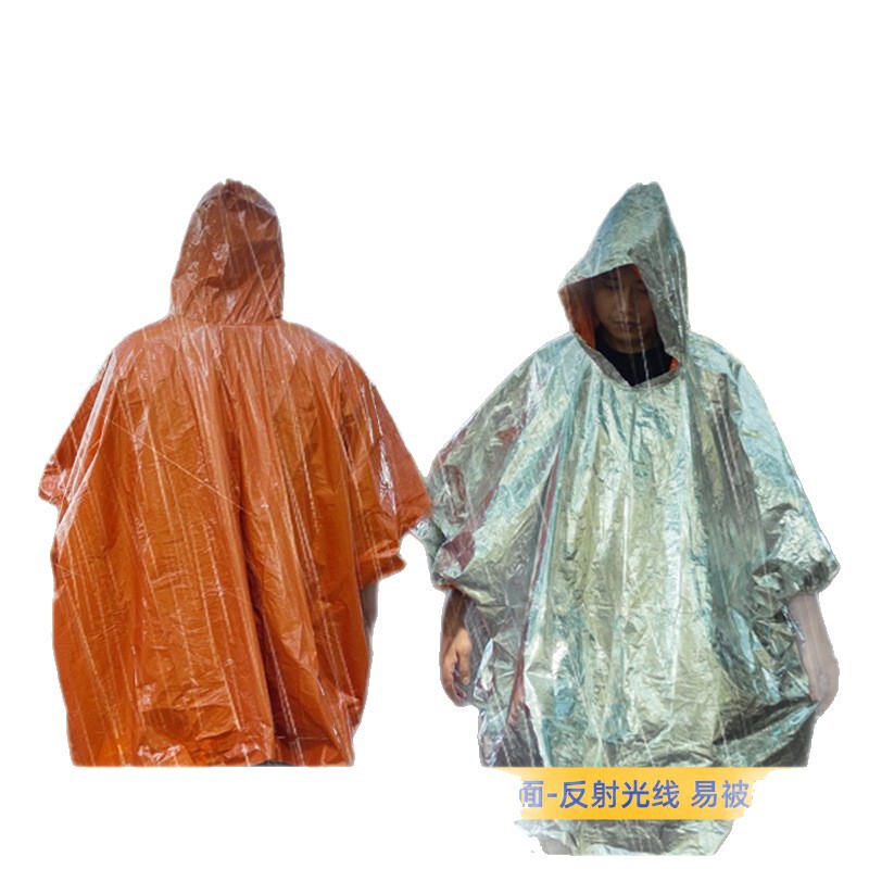 ポータブル】アウトドア キャンプ 登山 緊急用 防寒レインコート 応急処置 ポンチョ キャンプ サバイバル 旅行用ポンチョ 便利|undefined