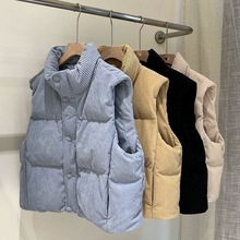 河北【原版做工【原版面料 棉服马甲立领格子无袖棉服马甲外套