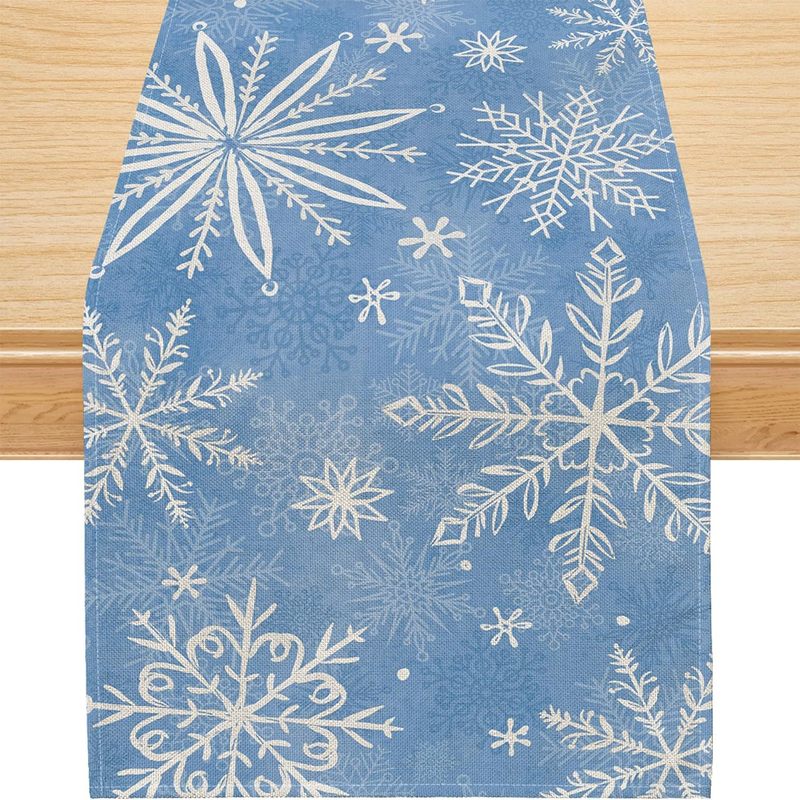 新型のクロスボーダーのクリスマスの装飾、クリスマスツリーの雪の花のテーブルの旗の亜麻の丈夫な食事のテーブルクロスの特別な供給|undefined