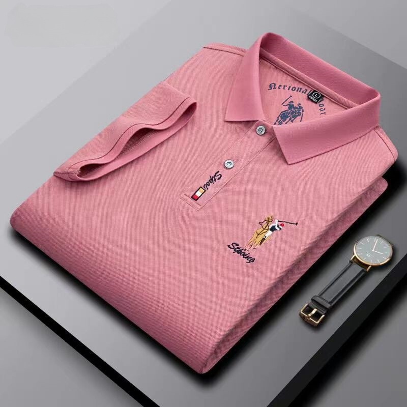 Business Foreign Trade Shirt Summer Men's Short-sleeved T-shirt Embroidered plus size Lies Polo Shirt Casual Youth Loose Men's Clothing