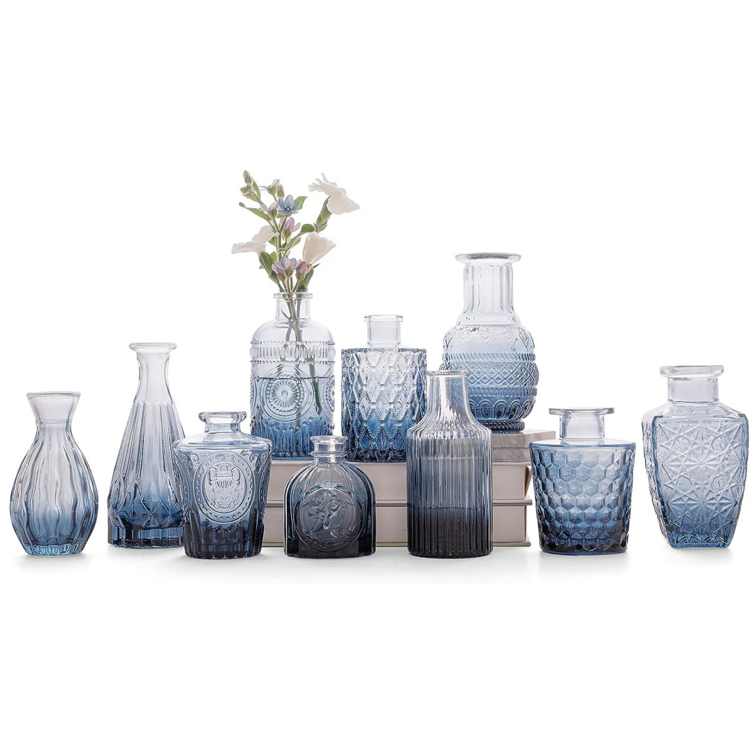 Fábrica a medida de vasos de vidrio europeos en el viento de alto valor de decoración de escritorio botella de fragancia pequeña botella de alta calidad