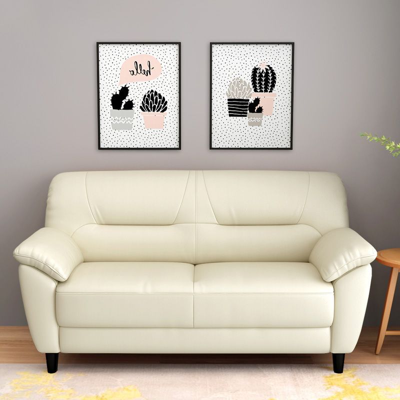 Nordic Sofa Cowhide Double or Three-Person Sofa Living Room Small Apartment Modern Simple Bedroom Sofa Straight Row Home