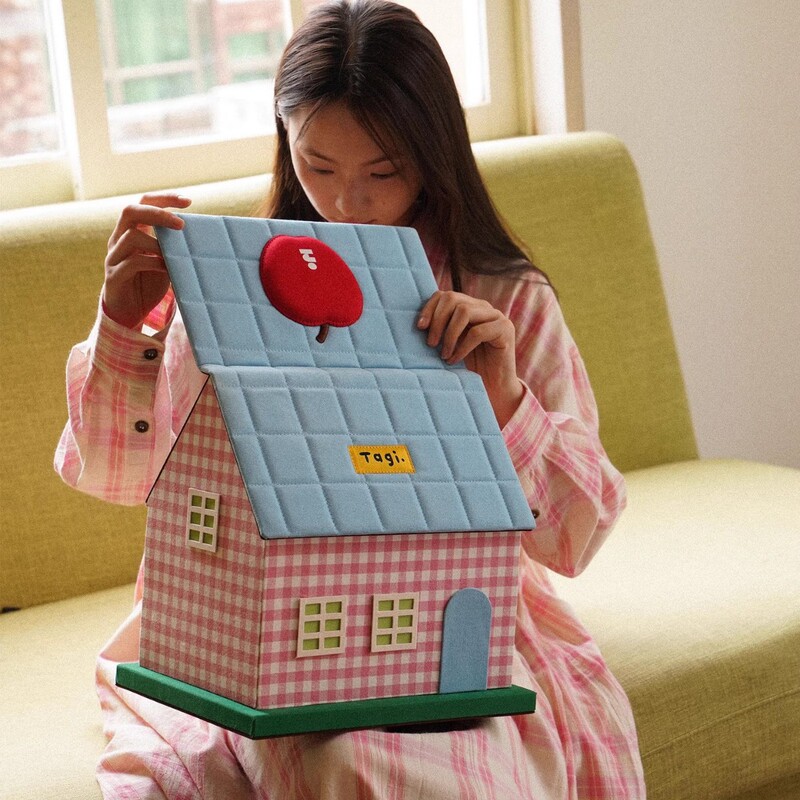 Tagi. 「アップルタピハウス」ふくらんの想像力収納ボックスデスクトップ小さな家コテージ装飾収納ボックス|undefined