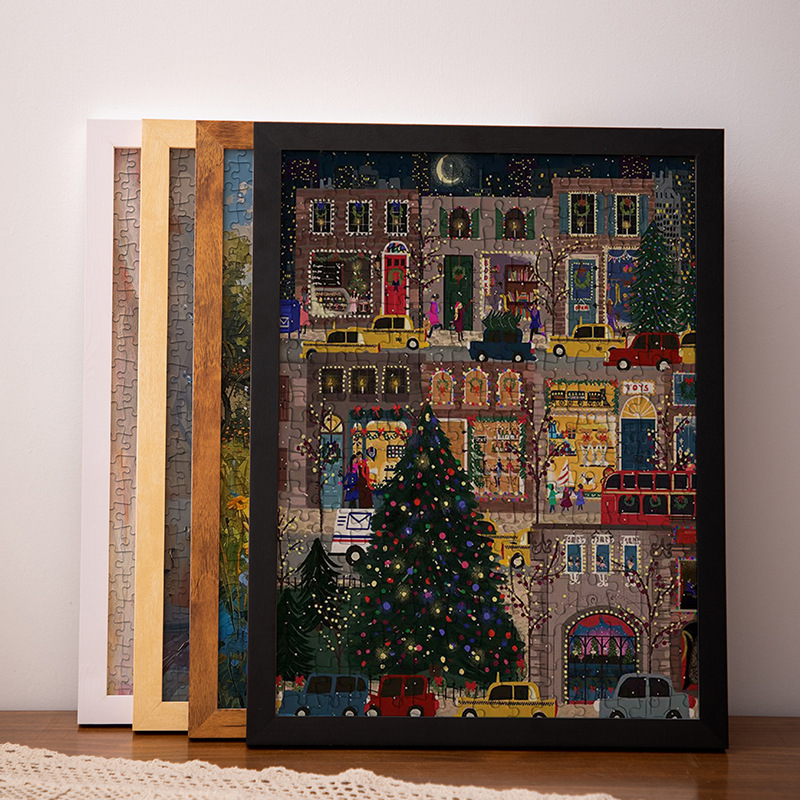 Solid Wood Puzzle Photo Frame Wall Hanging 16-Inch 20 Poster Framed Picture Frame 8K Open 4K Frame A3A4 Empty Frame