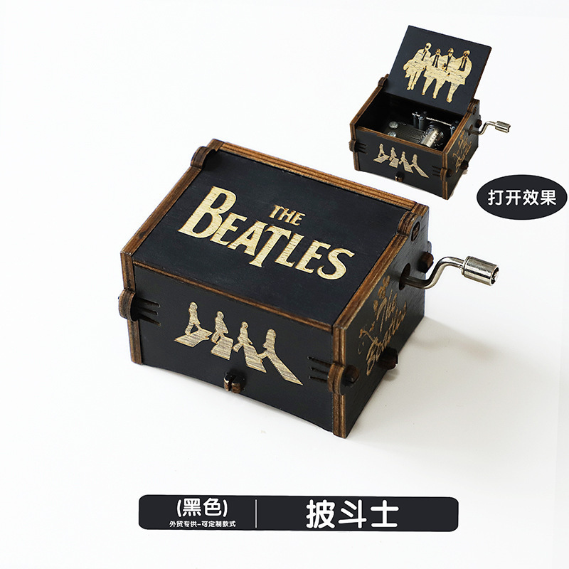 木製オルゴール置物クラシック彫刻手回し音楽ボックスクリスマス工芸品プレゼント現物|undefined