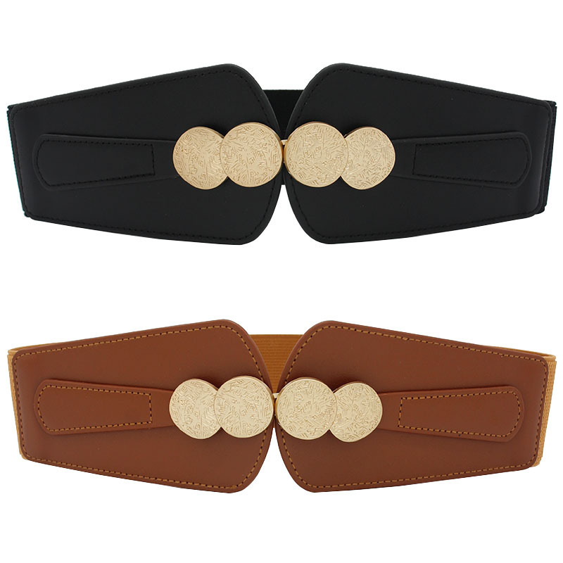 Elasticated Waist Seal Women's Decorative Wide Black Waist Camel Color All-match Belt Matching Dress Down Jacket Waist