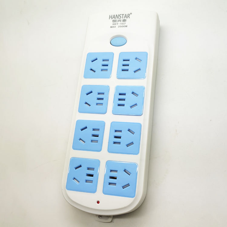 无线8位2米3米5米8米2500W连铜片 157带开关安全门40孔插座