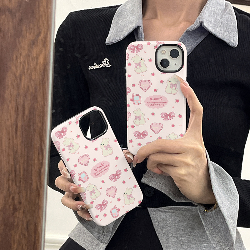 35g Weight iPhone Applicable Brands Phone Cases Classification Feilin Material Heart Shape, Bow Knot Pattern Cute, Sweet Style Feilin Heart Shape Bow Knot Cute Sweet Phone Cases Phone Accessories 无