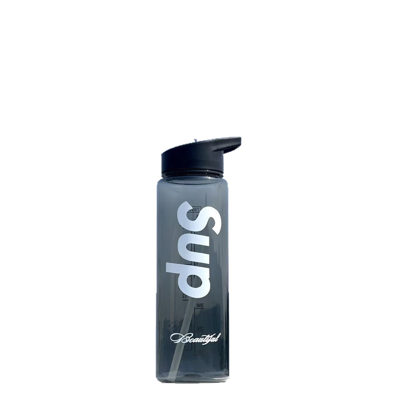 Transparente transfronteriza de alto valor de la cara cubierta de resbalaje taza de agua de paja de gran capacidad portátil encantador anti-caída taza espacial
