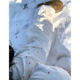 防风棉裤雪地加绒宽松女长裤子哈尔滨裤保暖羽绒冬季加厚猫KT外穿