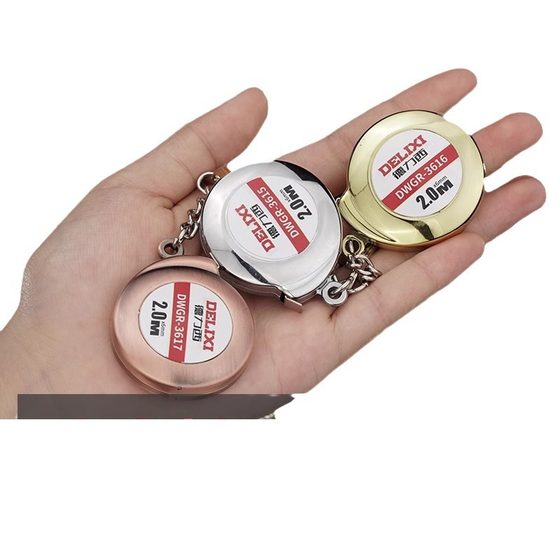 Delixi Mini Tape Portable Small Metal Household Three-way Steel Tape Mild Steel Portable Small Keychain