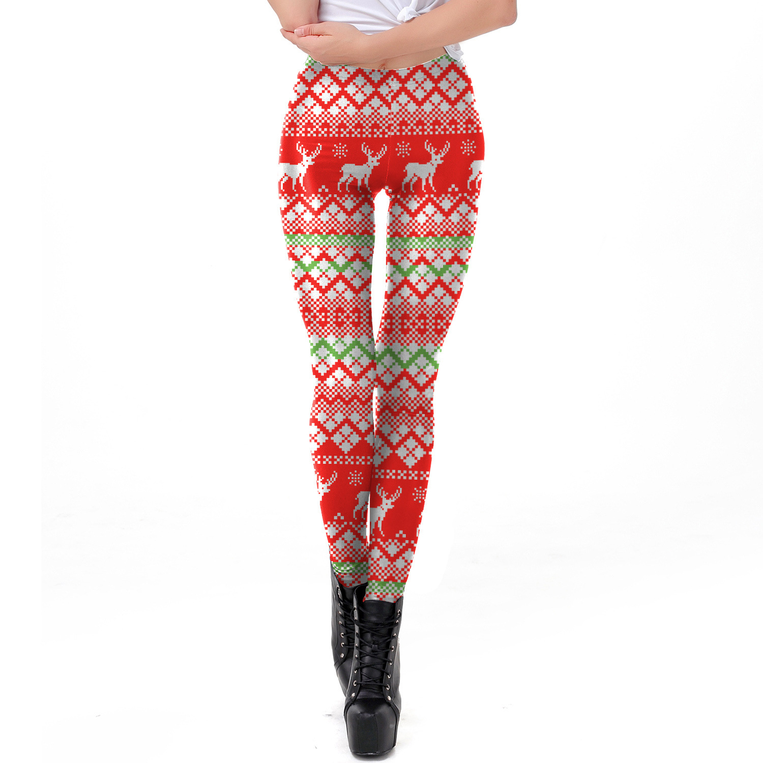 Women Christmas Digital Print Tight Leggings