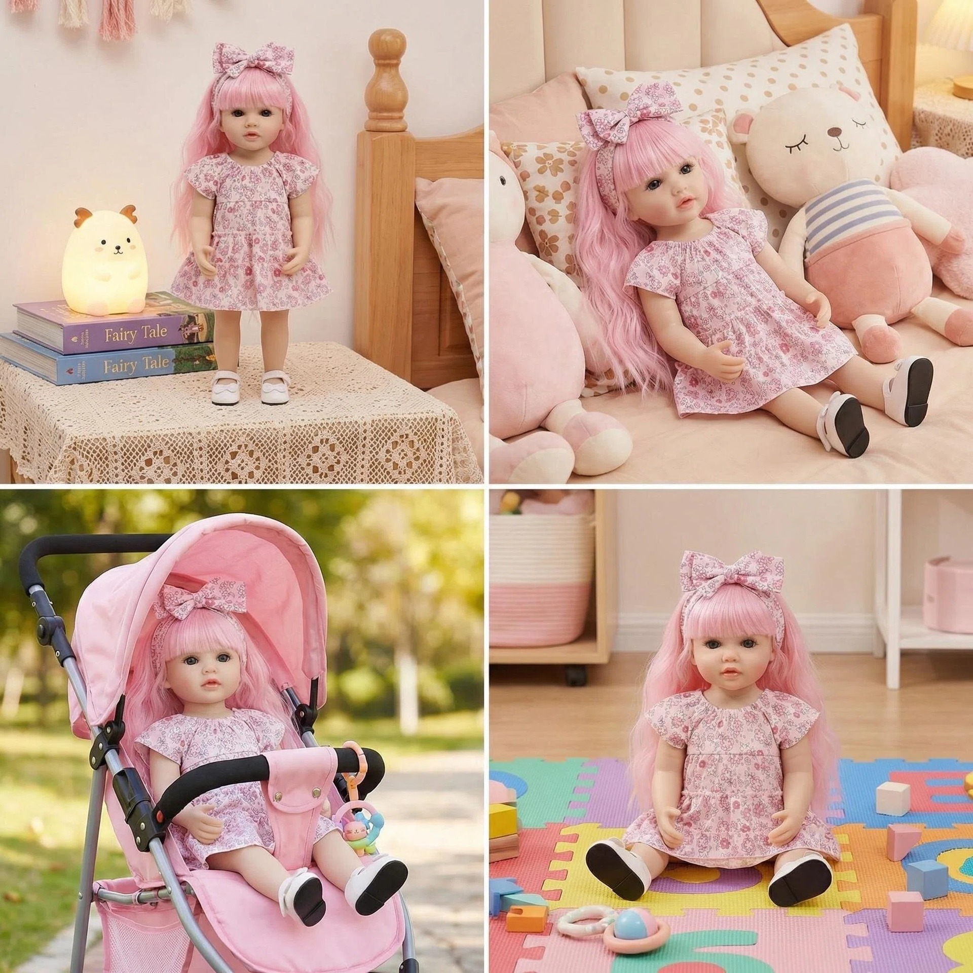 NPK22inch pequeño vestido de flores de corte Betty simulación muñeca renacida para acompañar a los niños regalos de vacaciones preferidos