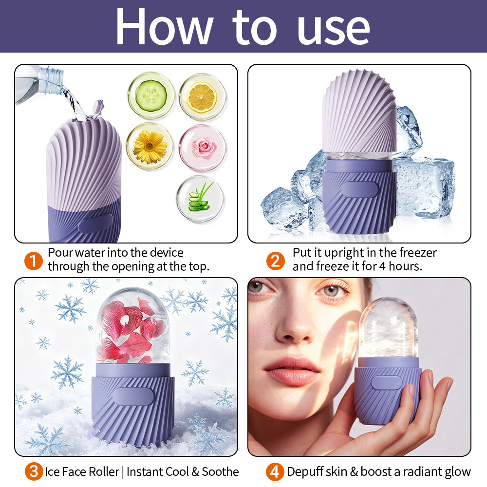 Silicone helado facial helado facial helado rodillo helado molde de masaje de belleza helado de silicona helado húmedo helado en stock