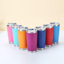 跨境高颜值20oz不锈钢冰霸杯保温保冷杯汽车杯腰型杯车载杯带盖