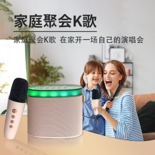 Summer new smart wireless Bluetooth speaker all-in-one microphone small portable family KTV home singing audio