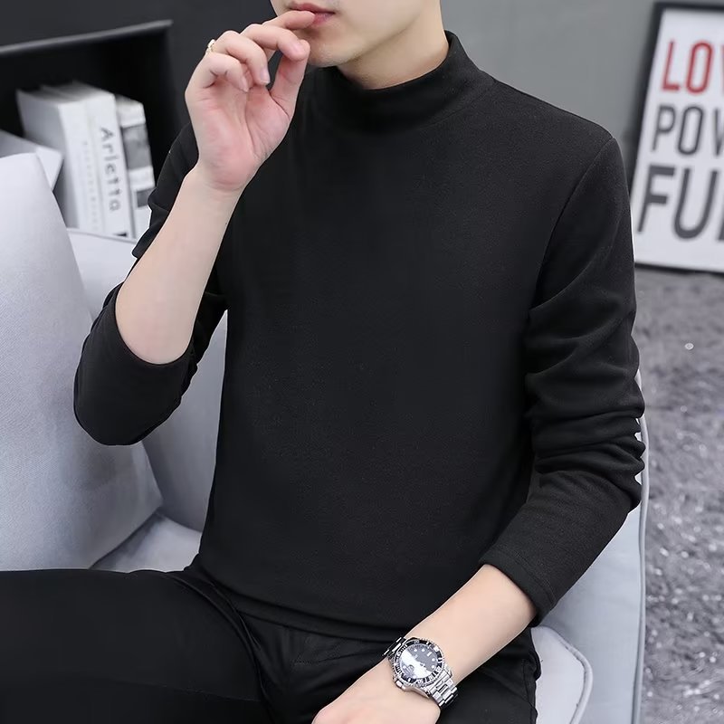 저먼 벨벳 미드 하이 칼라 블랙