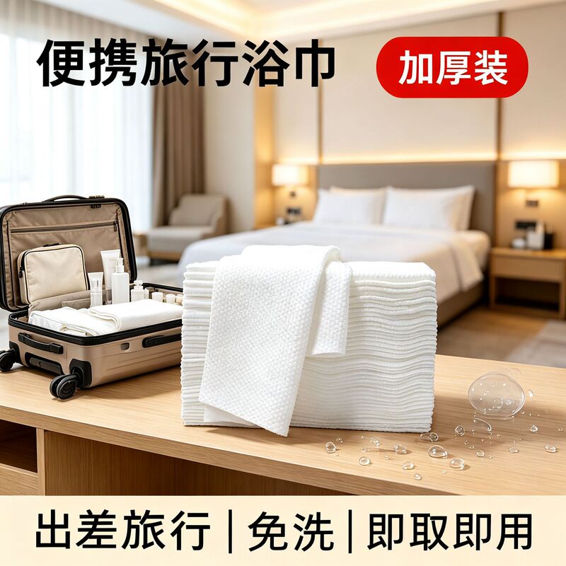 Disposable bath towels in bulk wholesale, travel-friendly, compressed for easy carrying, extra-large and thick, special dry towels for hotel bathing