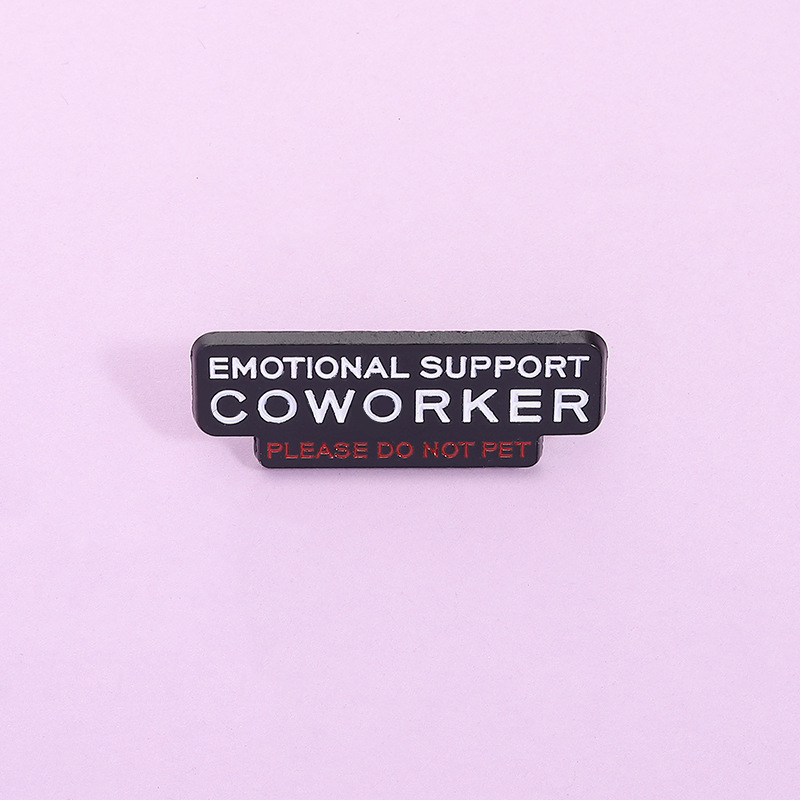 black geometric creative cartoon brooch with letters