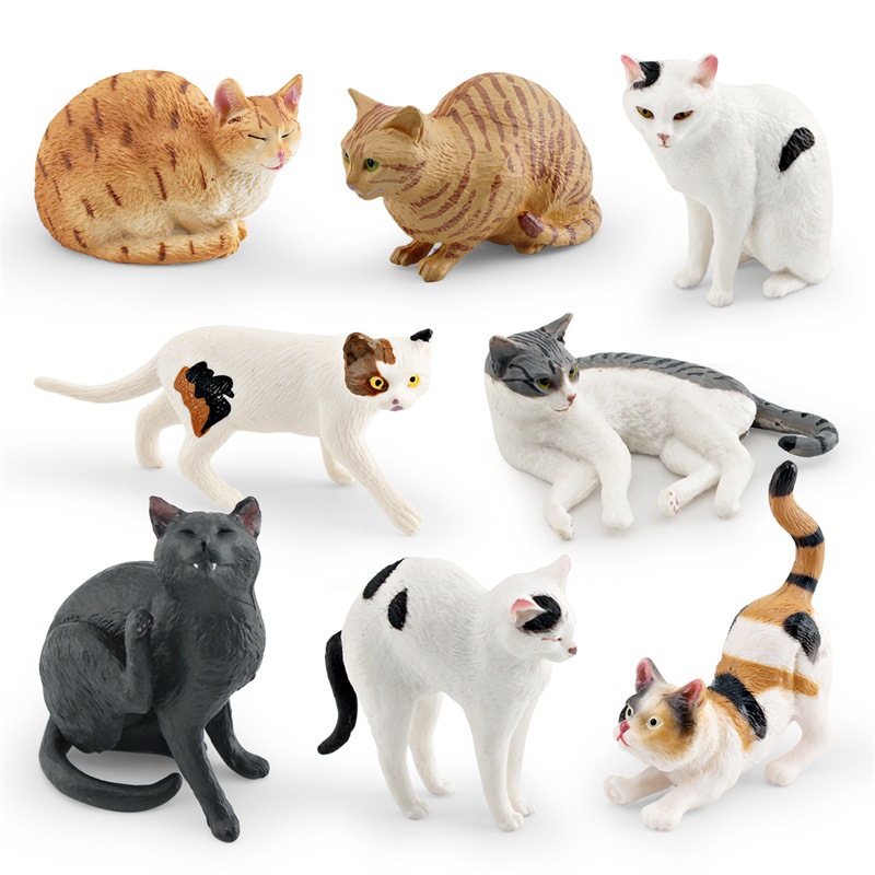 Simulación transfronteriza mascota gato modelo animal gato de tres colores gato americano de pelo corto gato negro gato naranja juguete de decoración estática