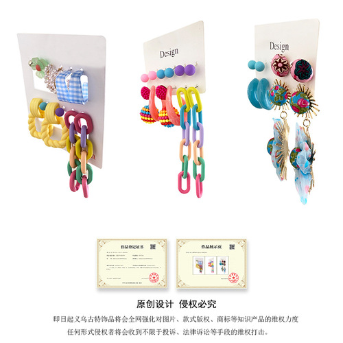 European and American cross-border hot selling acrylic earring set for women, handmade exaggerated dopamine earrings, earrings, jewelry wholesale