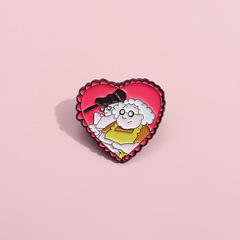 卡通老爺爺老奶奶人物造型胸針創意紅色愛心形狀金屬徽章跨境批發
