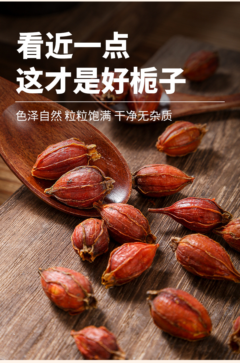 Gardenia Fruit (Gardenia jasminoides) — Dried Zhi Zi for Herbal Tea, Natural Coloring & Braising key features