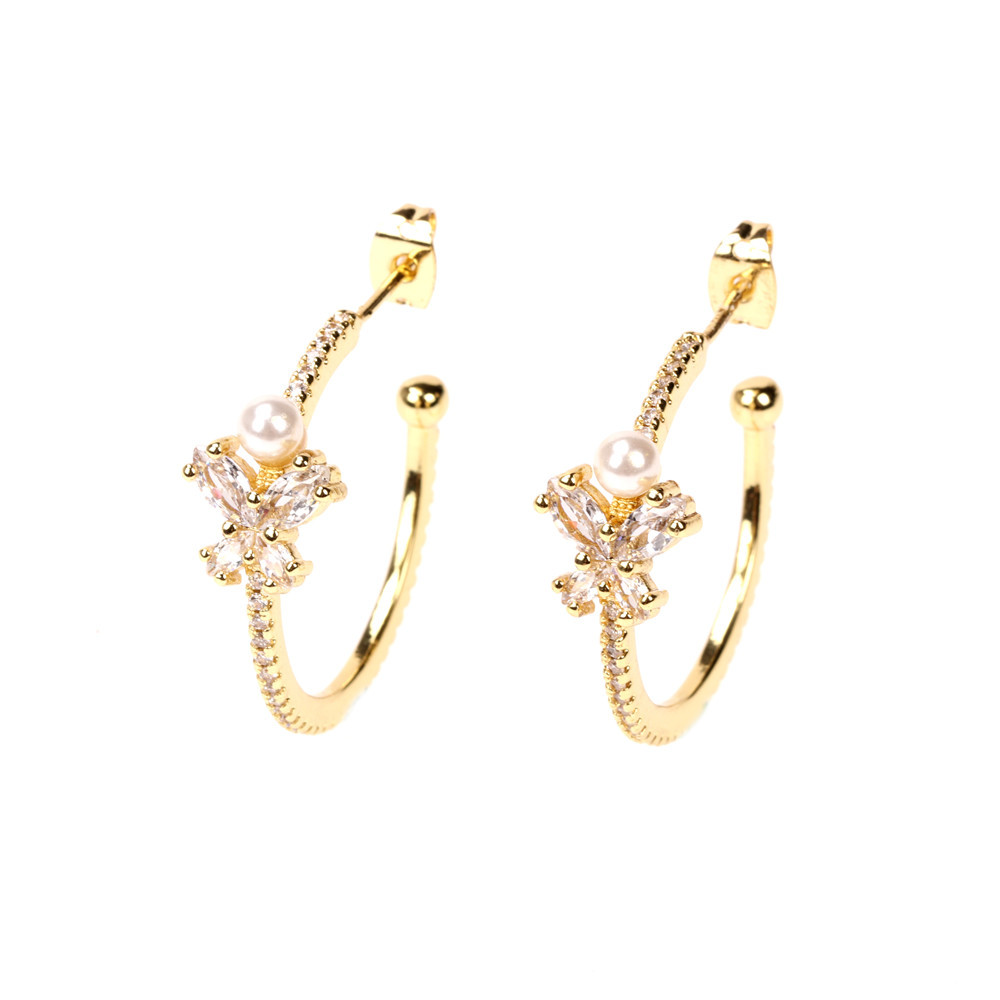 Nihaojewelry Fashion Zircon Butterfly Beads Earrings Wholesale Jewelry display picture 2