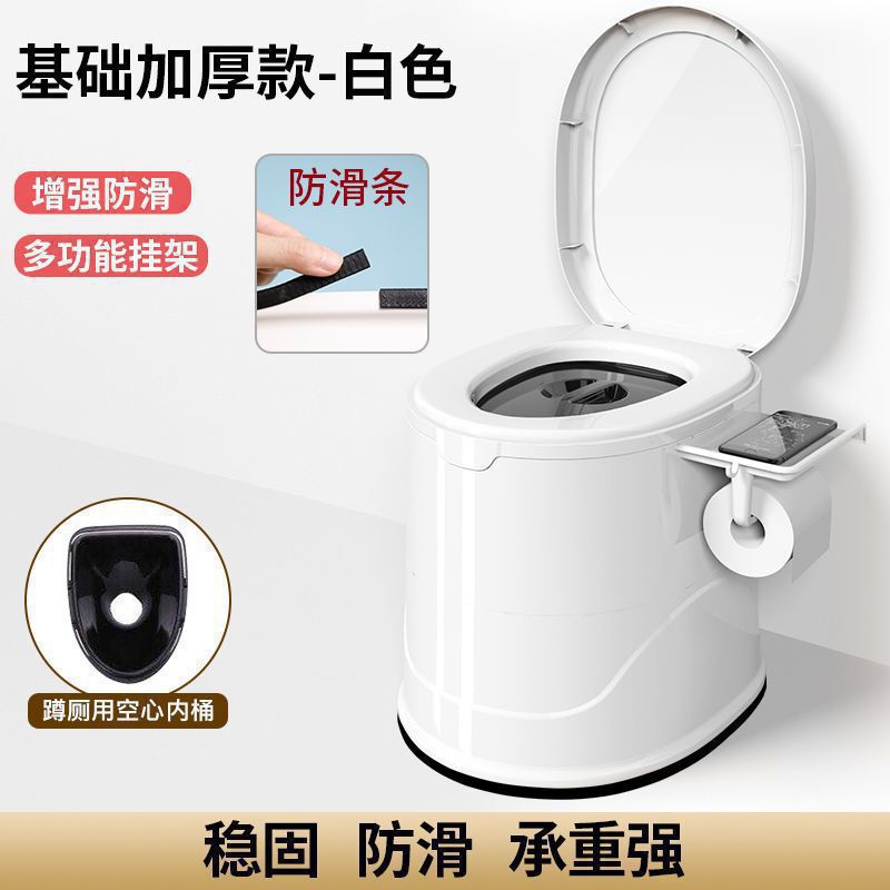 高齢者、妊婦向けの家庭用便利な携帯トイレ、大人用トイレ椅子、屋内用プラスチック製トイレスツール|undefined