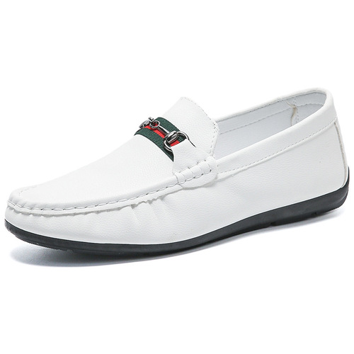Cross-border Dou Dou Men's Shoes Spring British Style White Loafers Casual Slip-on Driving Soft Sole Trendy Shoes