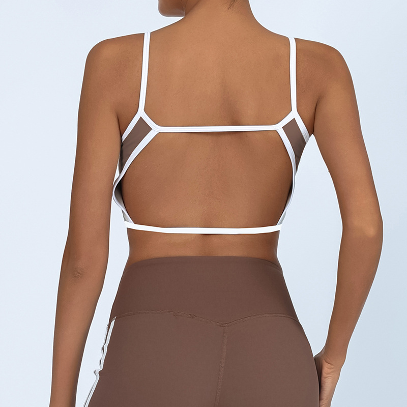 Chaleco de yoga transfronterizo de comercio exterior para mujer con almohadilla para el pecho de alta elasticidad y secado rápido