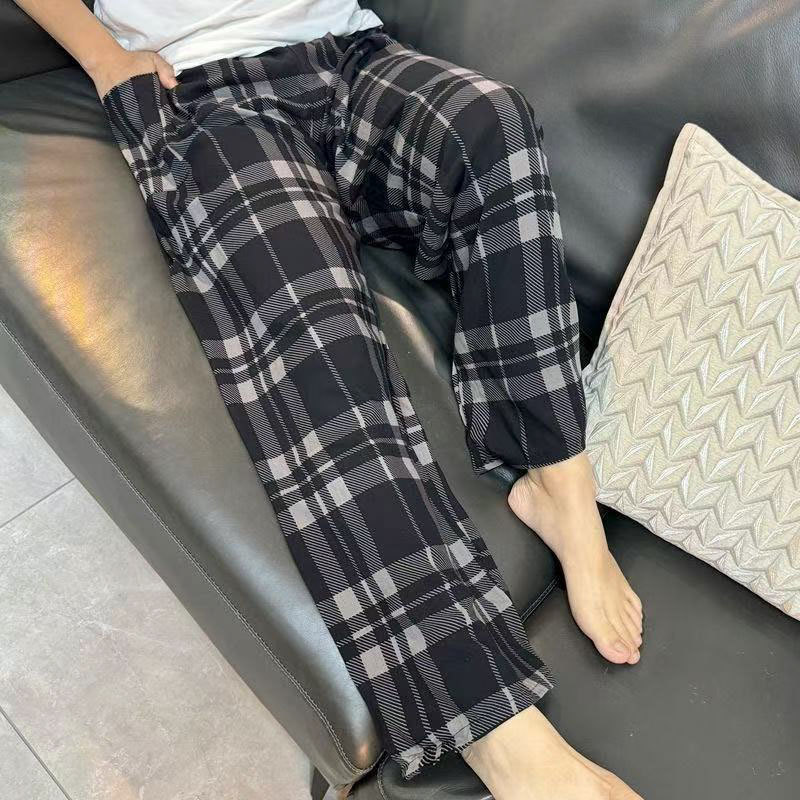 Pantalones casuales para hombre, pantalones harem de algodón y rayón, pantalones de pierna ancha, pantalones para dormir, talla grande, sueltos, transpirables, estilo informal y relajado