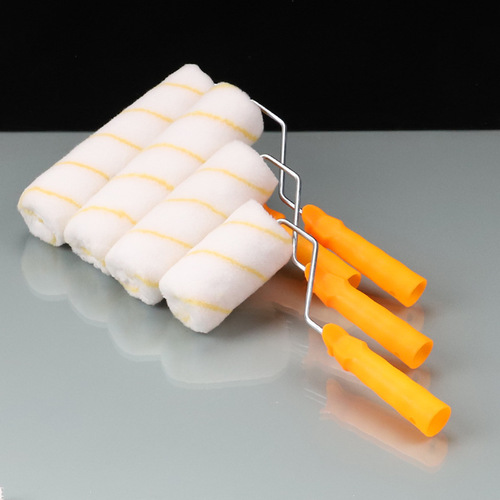 Yellow striped polyester large handle roller brush with no dead ends 4 inches 6 inches 8 inches 9 inches roller brush paint roller brush