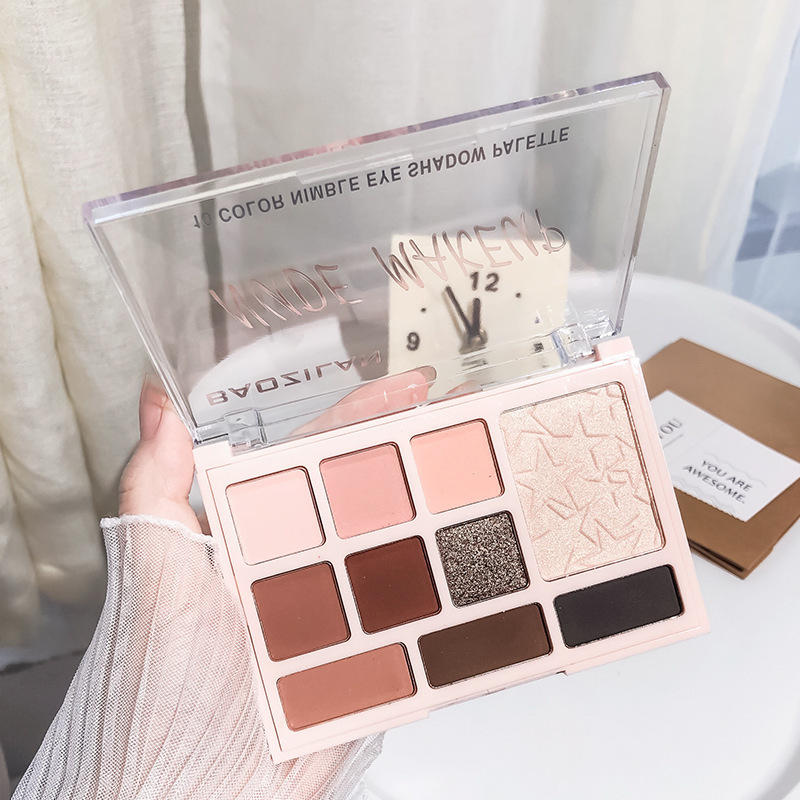 BZL paleta de sombras de ojos de diez colores color té con leche color tierra nacarado mate fácil de colorear maquillaje para principiantes sombra de ojos transfronteriza ins
