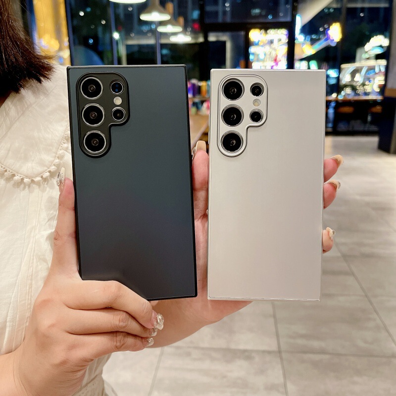 Suitable for Samsung S24 Mobile Phone Case Galaxy S25Ultra All-Inclusive Ag Frosted Glass S22+ Anti-Fall Graphite Gray