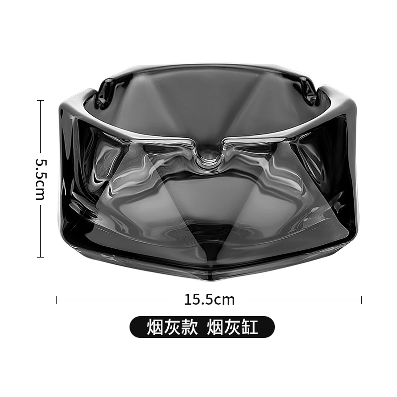 Big glass ashtray for commercial use for office, light luxury style