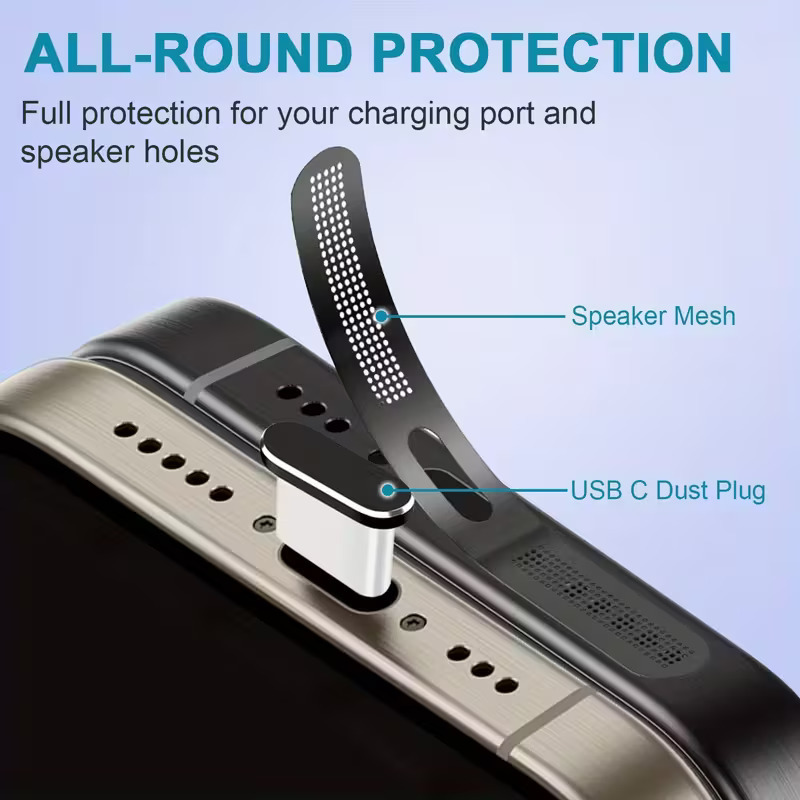 Telefon Toz Kapağı Set USB C Toz Kapağı iPhone 15 / 16 için Toz Temizleme Seti
