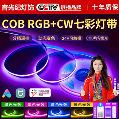 RGB灯带氛围灯智能cob灯带七彩渐变色霓虹无极调光自动可变色