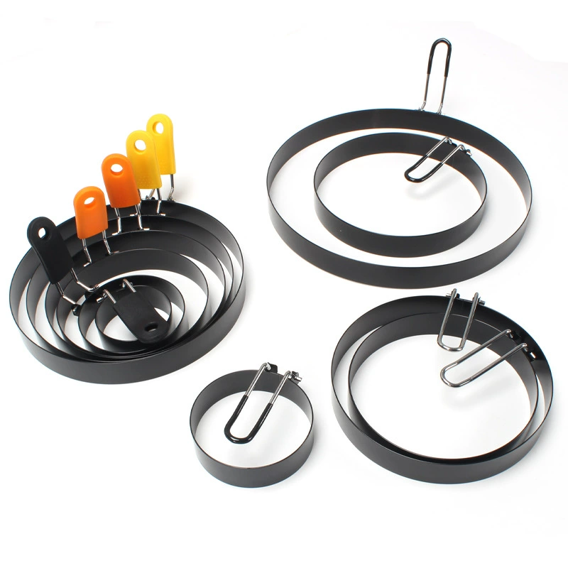 Силиконовая антиожоговая ручка, антипригарная сковорода для омлета из нержавеющей стали, жареные яйца-пашот, мясные пирожки, блины, круглая форма